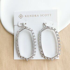 Kendra Scott Danielle Open Frame Crystal Silver Statement Earrings NEW AUTHENTIC